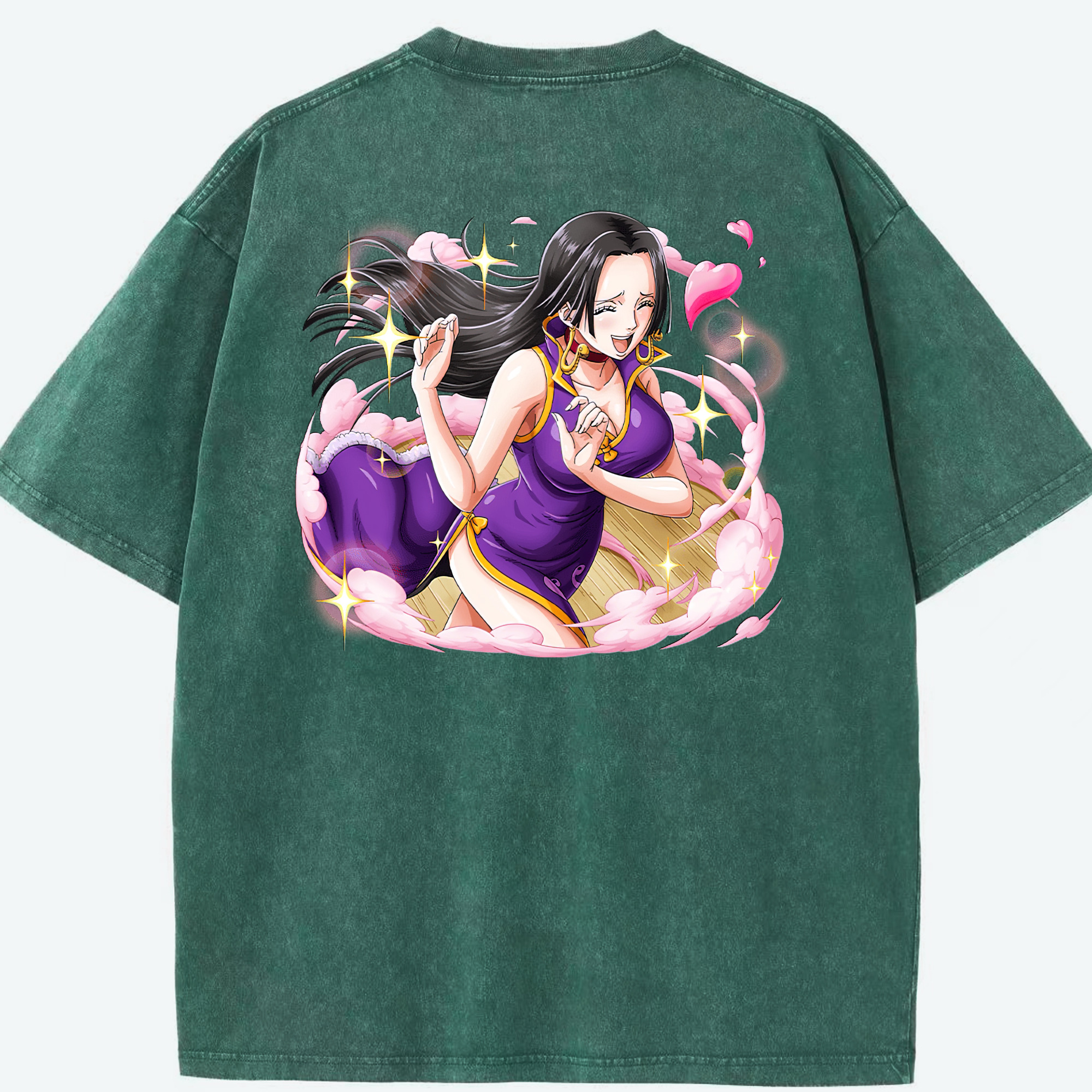 ワンピース ボア・ハンコック ONE PIECE Boa·Hancock 綿100% ヴィンテージ風 半袖Tシャツ（背面プリント）